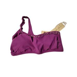 Gottex Profile PurpleOne-Shoulder Bikini Top With Braided Strap Design Womens 10